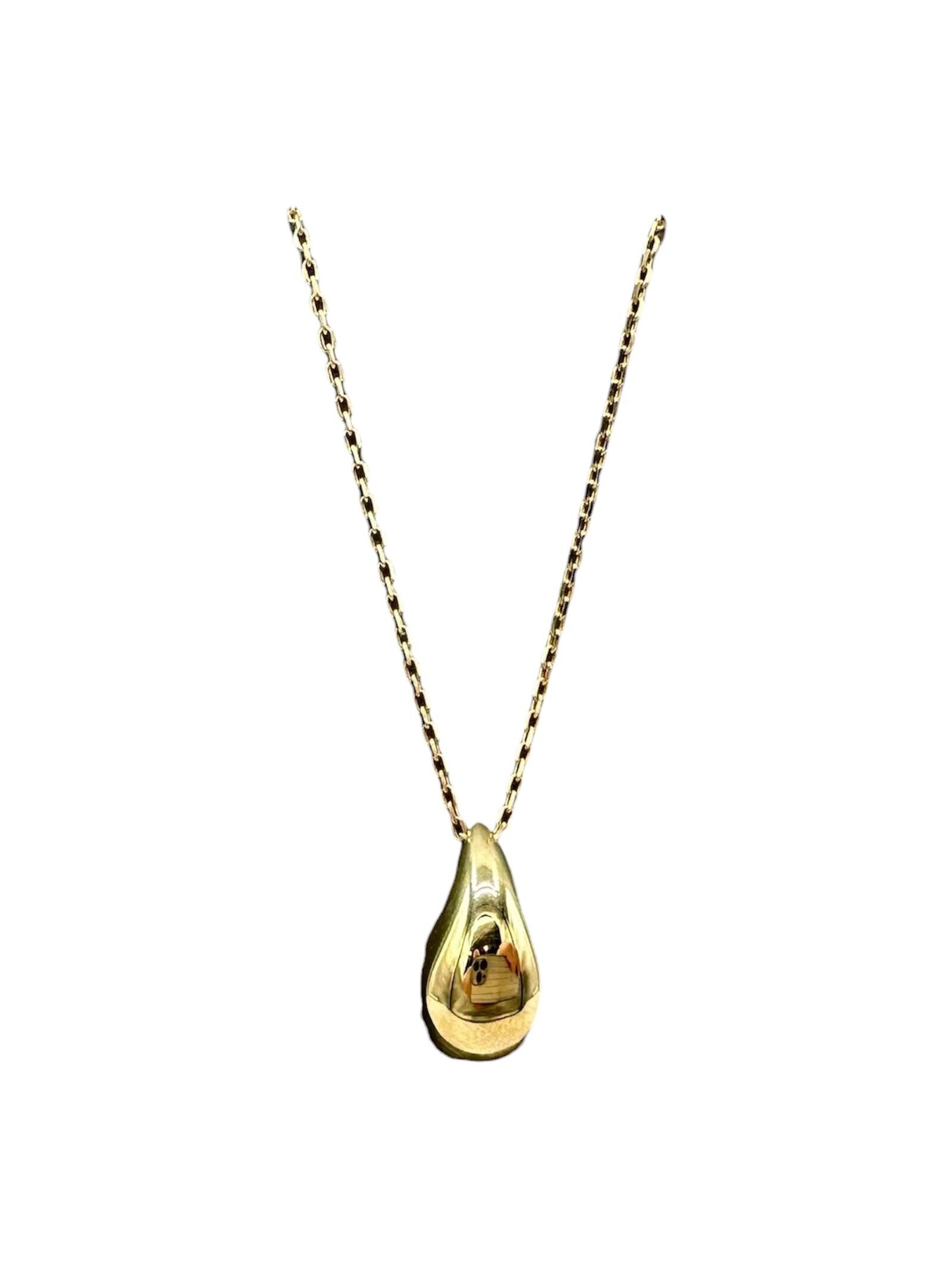 Teardrop Necklace 10kt Yellow Gold 18in Hollow New